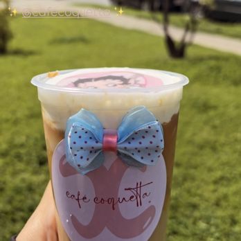 Cafe Coquetta - Traficante De Besos (W/ Vanilla Soft Top) & customized topper. - Coffee & Tea Near Me Cafe Coquetta - Traficante De Besos (W/ Vanilla Soft Top) & customized topper. - Coffee & Tea Near Me