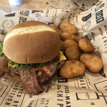 Wayback Burgers - Double bacon cheeseburger with a side of fried Mac and cheese balls - Burgers Near Me - Mint Hill, North Carolina Wayback Burgers - Double bacon cheeseburger with a side of fried Mac and cheese balls - Burgers Near Me - Mint Hill, North Carolina