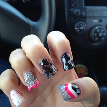 New Waves Salon - My birthday nails by the one and only Michelle! More than I wanted - Nail Salons Near Me - Lancaster, California