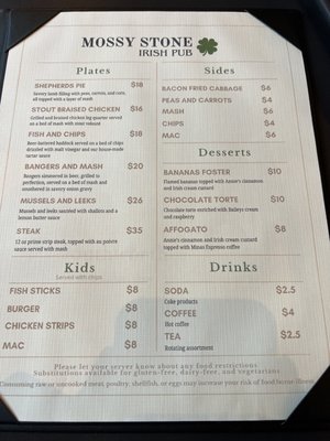 Menu photo 6 The Mossy Stone Irish Pub Edwardsville, IL Menu photo 6 The Mossy Stone Irish Pub Edwardsville, IL