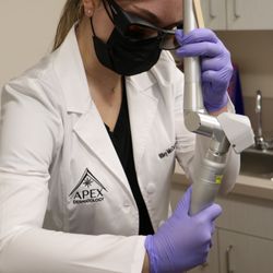 Apex Dermatology - Our RN Riley performing a PiQo4 treatment