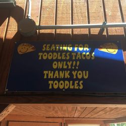 Toodles Tacos - Sign outside of ordering area!
