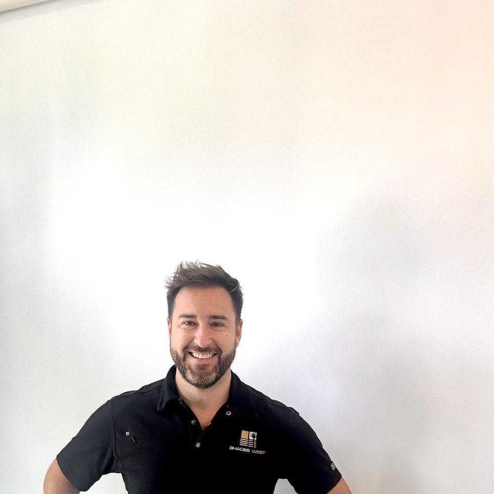 Shades West Owner: Billy. Standing in front of my new office shades the way he stands behind his products! Shades West Owner: Billy. Standing in front of my new office shades the way he stands behind his products!