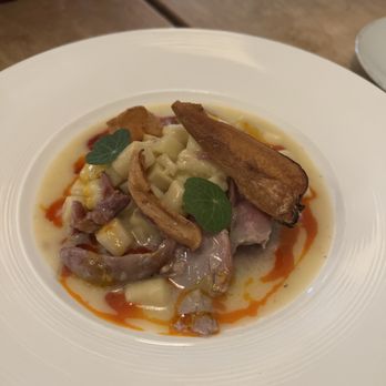 Wormwood - Confit de canard-smoked duck with mini gnocchi - French Near Me - San Diego, California Wormwood - Confit de canard-smoked duck with mini gnocchi - French Near Me - San Diego, California