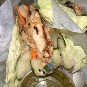 The Cheesecake Factory - Hair shown on chicken on lettuce taco (2 out of three with hair in them - Desserts Near Me - Winter Park, Florida The Cheesecake Factory - Hair shown on chicken on lettuce taco (2 out of three with hair in them - Desserts Near Me - Winter Park, Florida