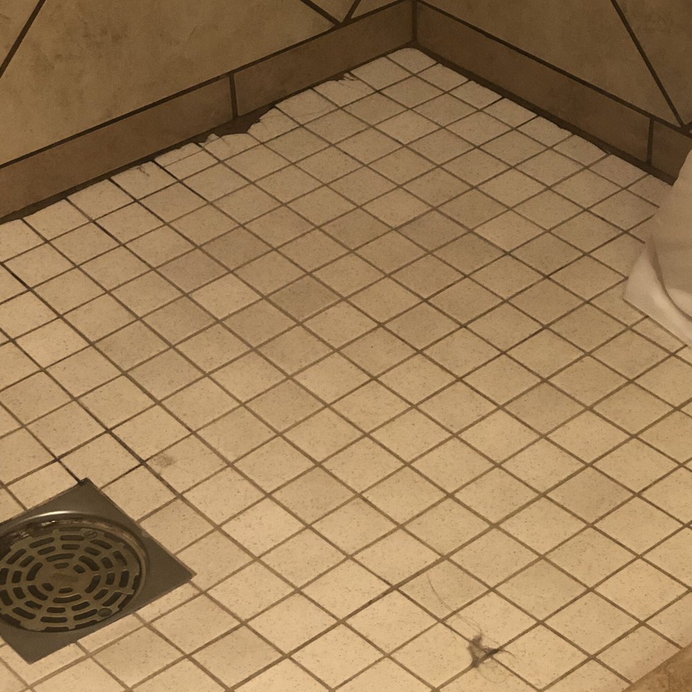 Red Lion Hotel Redding - Shower with hair all from last guest... - Hotels Near Me - Redding, California