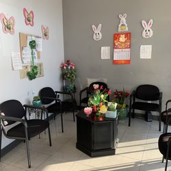 Newark Dental Care - The front waiting room that has been decorated for Easter.
