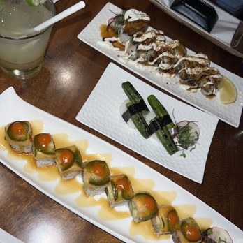 Tane Vegan Izakaya - Shiso Lemonade; Top to bottom: Pacifica, Okra Nigiri, and Point Reyes - Vegan Near Me - Berkeley, California Tane Vegan Izakaya - Shiso Lemonade; Top to bottom: Pacifica, Okra Nigiri, and Point Reyes - Vegan Near Me - Berkeley, California