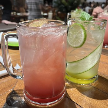 Dragon Pearl Buffet - New drinks: Pink Panther (left) and Green Light Forest (right) - Buffets Near Me - Toronto, Ontario
