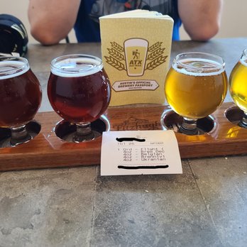 Fitzhugh Brewing - beer flight - Breweries Near Me - Dripping Springs, Texas Fitzhugh Brewing - beer flight - Breweries Near Me - Dripping Springs, Texas