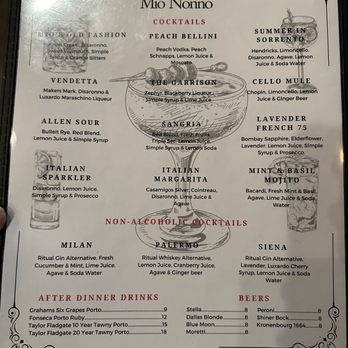 Mio Nonno - Menu - Italian Near Me - Allen, Texas