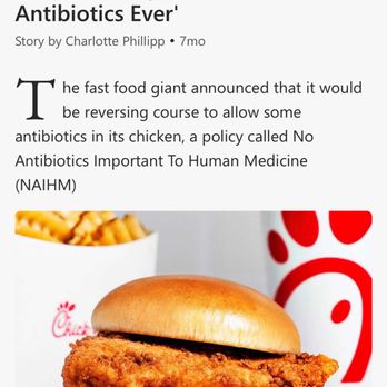 Chick-fil-A - Chick-fil-A- Chicken is no longer "Antibiotic Free" Won't ever return. - Fast Food Near Me - Ardmore, Oklahoma Chick-fil-A - Chick-fil-A- Chicken is no longer "Antibiotic Free" Won't ever return. - Fast Food Near Me - Ardmore, Oklahoma