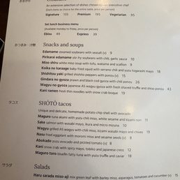 Shoto Menu Shoto Menu