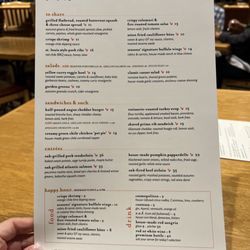 Seasons Rotisserie & Grill - Menu for UPSTAIRS dining room, which is open seating & bar area with a different menu than the main dining room downstairs.