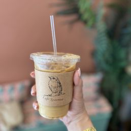 Small Iced Latte (~$6): with rose syrup and oat milk (+$1.50) Small Iced Latte (~$6): with rose syrup and oat milk (+$1.50)