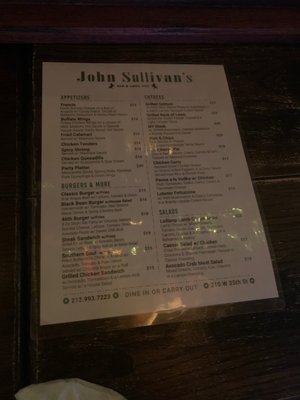 Menu photo 2 John Sullivan's New York, NY