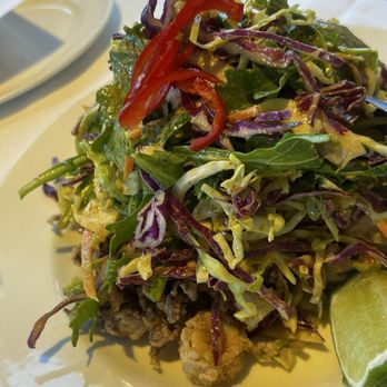 Mustards Grill - This was the calamari. The salad on top was superb - New American Near Me - Napa, California Mustards Grill - This was the calamari. The salad on top was superb - New American Near Me - Napa, California