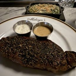 New York Steak and Creamed Spinach....out of this world.