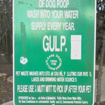 McAllister Park - Poop in our water sign - Parks Near Me - San Antonio, Texas