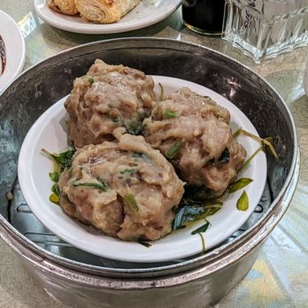 Shangri-La - Large, steamed beef meatballs with watercress. - Dim Sum Near Me - West Bloomfield, Michigan Shangri-La - Large, steamed beef meatballs with watercress. - Dim Sum Near Me - West Bloomfield, Michigan