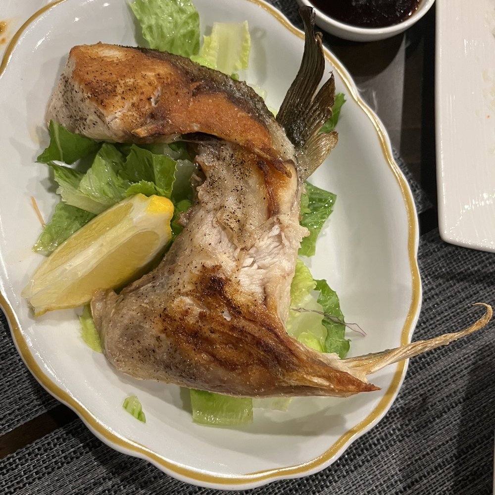 Sake Kawa - Hamachi (yellowtail) collar - Sushi Bars Near Me - Astoria, New York Sake Kawa - Hamachi (yellowtail) collar - Sushi Bars Near Me - Astoria, New York
