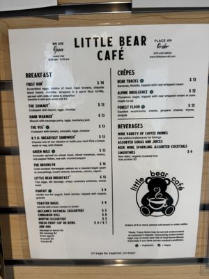 Menu photo 2 Little Bear Cafe Vail, CO