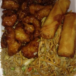 Feng Lin - Orange Chicken with egg rolls, chowmein and fried rice