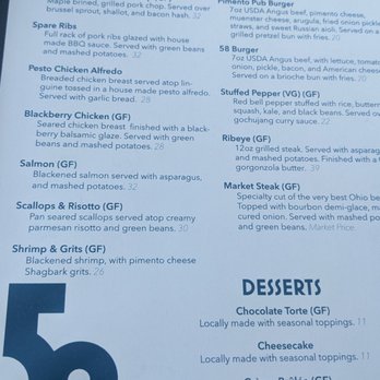 58 West - Entrees great selections - Beer, Wine & Spirits Near Me - Logan, Ohio