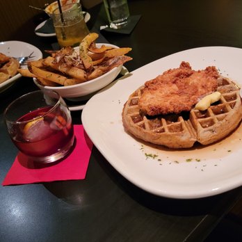 Crave - Chicken and waffle and truffle fries! YUMMY! - New American Near Me - Akron, Ohio Crave - Chicken and waffle and truffle fries! YUMMY! - New American Near Me - Akron, Ohio