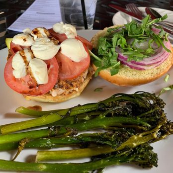 Loxley’s - Salmon burger & broccolini - American Near Me - Lancaster, Pennsylvania