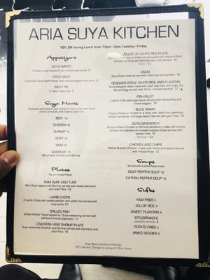 Menu photo 5 Aria Suya Kitchen Houston, TX