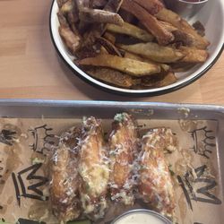 Wings and side of plain fries