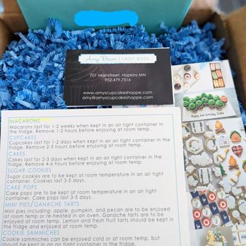Amy's Cupcake Shoppe - Beautiful, inviting packaging with instructions - Bakeries Near Me - Hopkins, Minnesota Amy's Cupcake Shoppe - Beautiful, inviting packaging with instructions - Bakeries Near Me - Hopkins, Minnesota