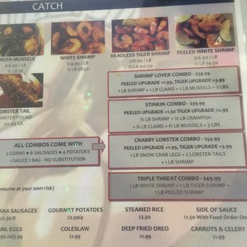 Stinkin Crawfish - Menu- July 2019 - Cajun/Creole Near Me - Downey, California