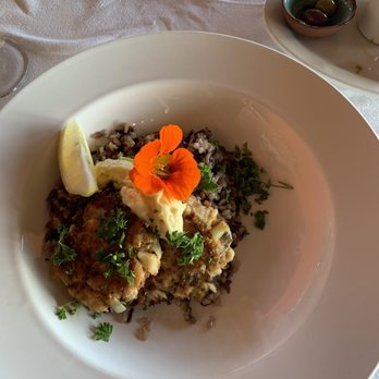 Ledford House - Haddock cakes with wild rice...yum!! - French Near Me - Albion, California