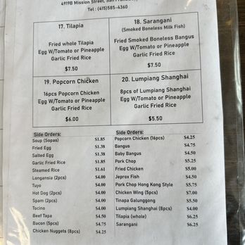 Superstar Restaurant - Menu 8/25/23 - Filipino Near Me - San Francisco, California Superstar Restaurant - Menu 8/25/23 - Filipino Near Me - San Francisco, California