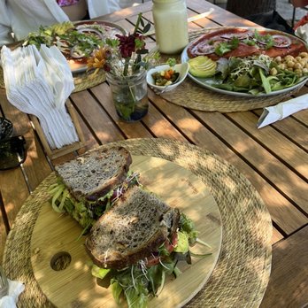 Nomada Organics And Gourmet - Vegan Sandwich, Vegan Entomatadas (right), Piña Colada - Organic Stores Near Me - La Paz, BCS Nomada Organics And Gourmet - Vegan Sandwich, Vegan Entomatadas (right), Piña Colada - Organic Stores Near Me - La Paz, BCS