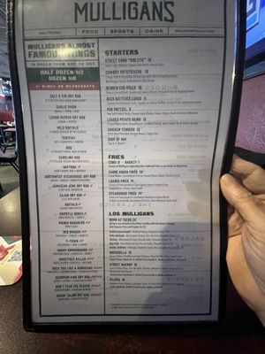 Menu photo 1 Mulligans Tucson, AZ