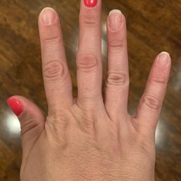 Powder gel manicure after 9 days Powder gel manicure after 9 days