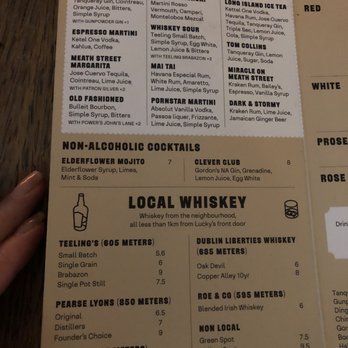 Lucky's - Menu - Bars Near Me - Dublin, D Lucky's - Menu - Bars Near Me - Dublin, D