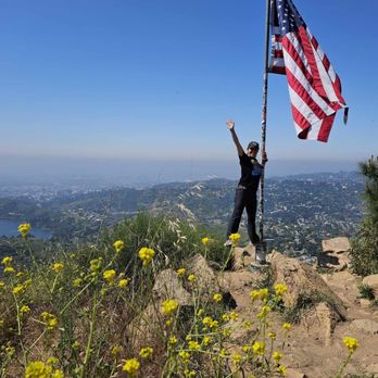 Griffith Park - USA Flag Next to the Wisdom Tree - Parks Near Me - Los Angeles, California