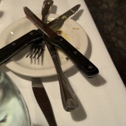 The Bull Ring - Used utensils sat on our table the entire meal.