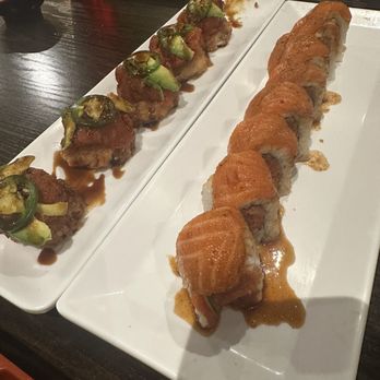 Sapporo Sushi - Cajun salmon roll, crispy rice - Sushi Bars Near Me - Murrieta, California