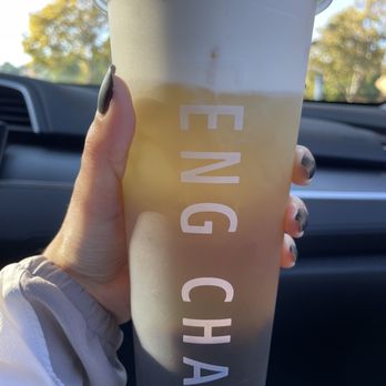 Feng Cha Tea House - Jasmine iced tea with boba & cheese cream foam - Bubble Tea Near Me - Dublin, California Feng Cha Tea House - Jasmine iced tea with boba & cheese cream foam - Bubble Tea Near Me - Dublin, California