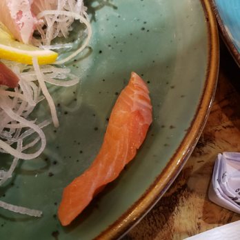Sakebomb - One of the sashimi slices thinner than a pinky. That's the broad end, not the side by the way. - Sushi Bars Near Me - Sunnyvale, California