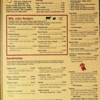 Patti's Thunder Cafe - a menu for lunch - Breakfast & Brunch Near Me - Quincy, California Patti's Thunder Cafe - a menu for lunch - Breakfast & Brunch Near Me - Quincy, California
