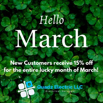 Quad2 Electric - March promotion! New Customers receive 15% off their first scheduled service! - Electricians Near Me - Fort Worth, Texas