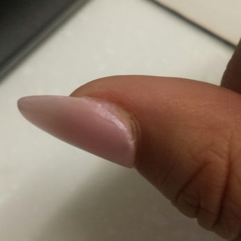Gelanlis Nails - They didn't even put the acrylic all the way to the edge of my mail - Nail Salons Near Me - Hammond, Indiana