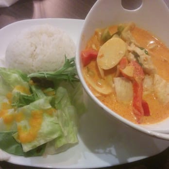Thai Basil - Special red curry with peppers, bamboo shoots, kaffir lime leaves and chicken - Thai Near Me - Vancouver, British Columbia Thai Basil - Special red curry with peppers, bamboo shoots, kaffir lime leaves and chicken - Thai Near Me - Vancouver, British Columbia
