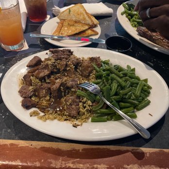 Cleveland Draft House - Garner - Beef rib tips with wild rice and and string beans - Burgers Near Me - Garner, North Carolina Cleveland Draft House - Garner - Beef rib tips with wild rice and and string beans - Burgers Near Me - Garner, North Carolina